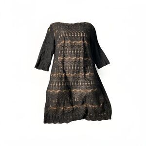 Jessica Howard‎ Black Lace Mini Dress  Lining 3/4 Sleeve Womens  Size 14